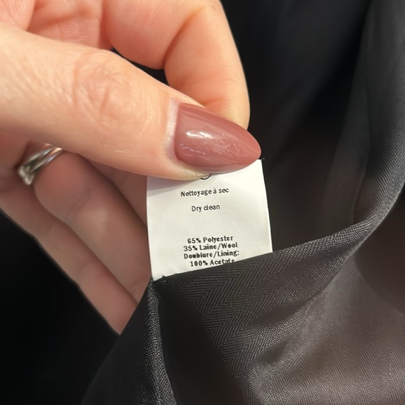 VALERIE DUMAINE Black Wool Blend Tuxedo Blazer with Satin Trim size sm/m - Picture 6 of 8